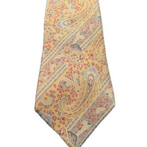 Geoffrey Beene Paisley Tie in Yellow and Blue